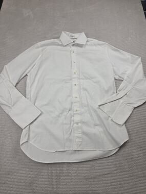 Peter Millar Shirt Mens 18 45 Cm White Button Up French Cuff Dress Shirt
